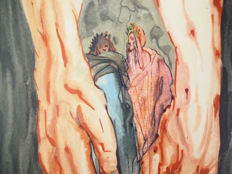 Salvador DALI : La montée de Géryon, Bois gravé original signé