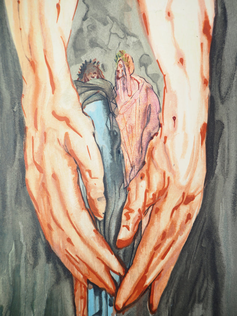Salvador DALI : La montée de Géryon, Bois gravé original signé