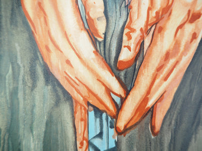 Salvador DALI : La montée de Géryon, Bois gravé original signé