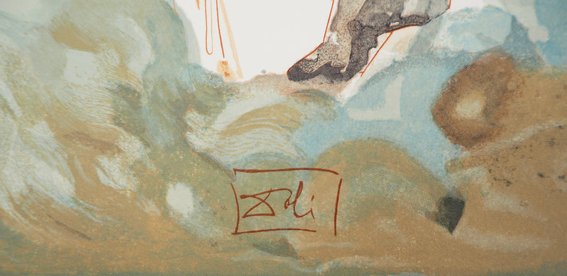Salvador DALI : Les géants, Bois gravé original signé