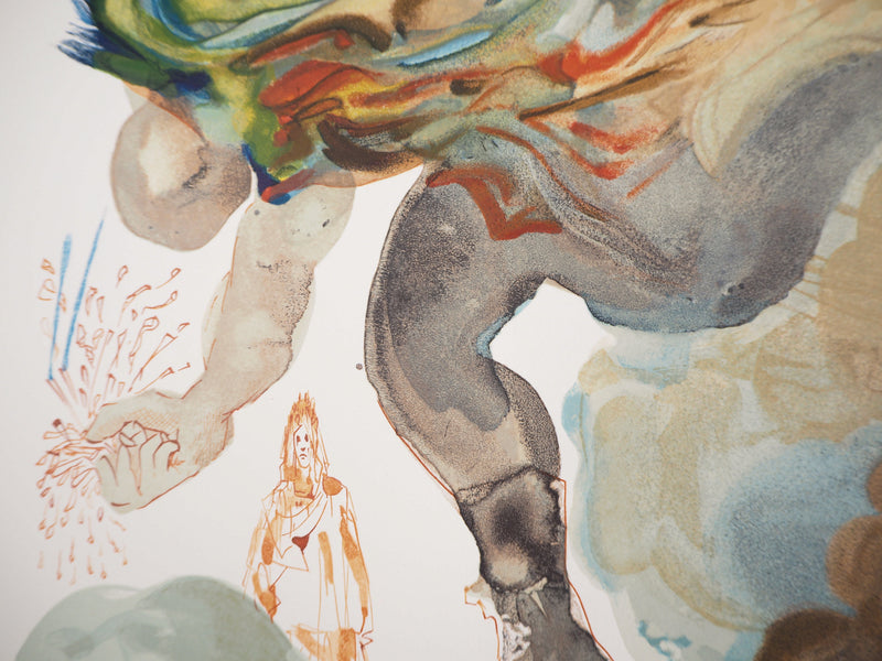 Salvador DALI : Les géants, Bois gravé original signé