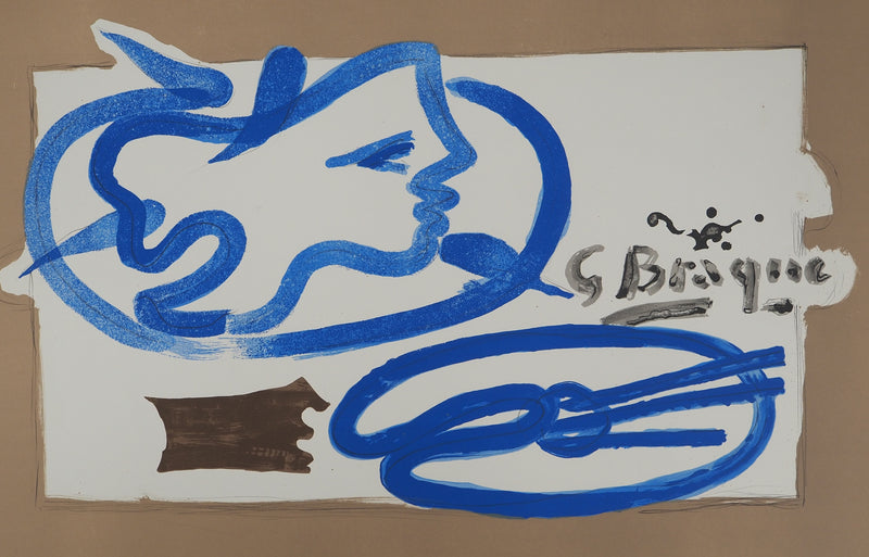 Georges BRAQUE : Profil à la palette, Lithographie originale (photo de détail 3) - Crédit photo : Galerie Art.Paris