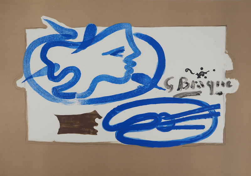 Georges BRAQUE : Profil à la palette, Lithographie originale (vue générale) - Crédit photo : Galerie Art.Paris