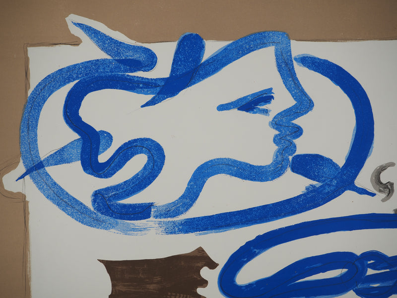 Georges BRAQUE : Profil à la palette, Lithographie originale (photo de détail 4) - Crédit photo : Galerie Art.Paris