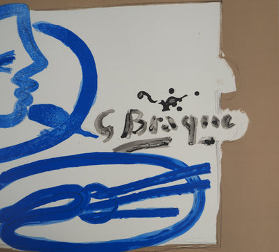 Georges BRAQUE : Profil à la palette, Lithographie originale (photo de détail 2) - Crédit photo : Galerie Art.Paris