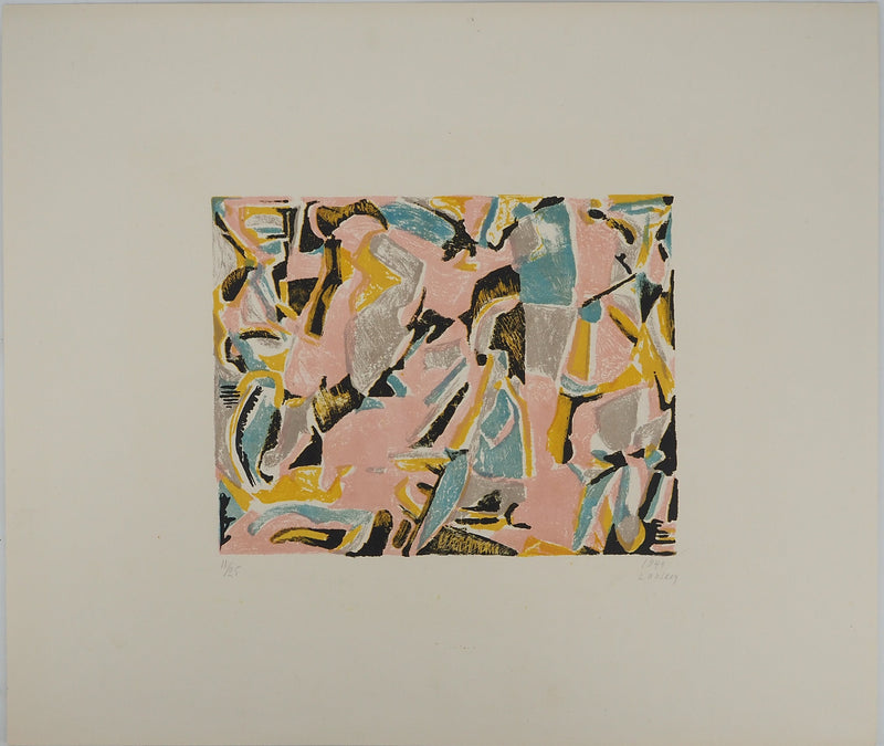 André LANSKOY : Composition chromatique, Lithographie originale (vue générale) - Crédit photo : Galerie Art.Paris