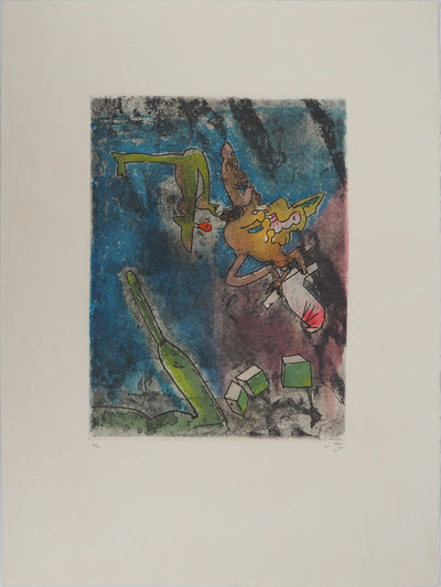 Roberto MATTA : Personnages surréalistes, Gravure originale (vue générale) - Crédit photo : Galerie Art.Paris