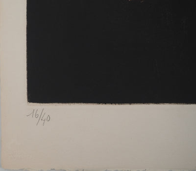 Bertrand DORNY : Composition au fil rouge, Gravure originale (photo de détail 6) - Crédit photo : Galerie Art.Paris