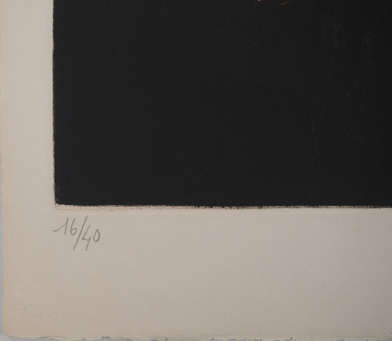 Bertrand DORNY : Composition au fil rouge, Gravure originale (photo de détail 6) - Crédit photo : Galerie Art.Paris
