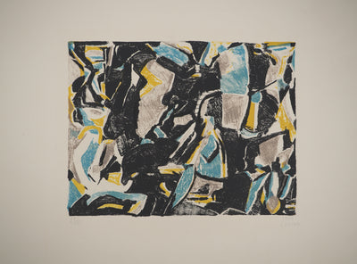 André LANSKOY : Mosaïque de Bleu, Lithographie originale (vue générale) - Crédit photo : Galerie Art.Paris