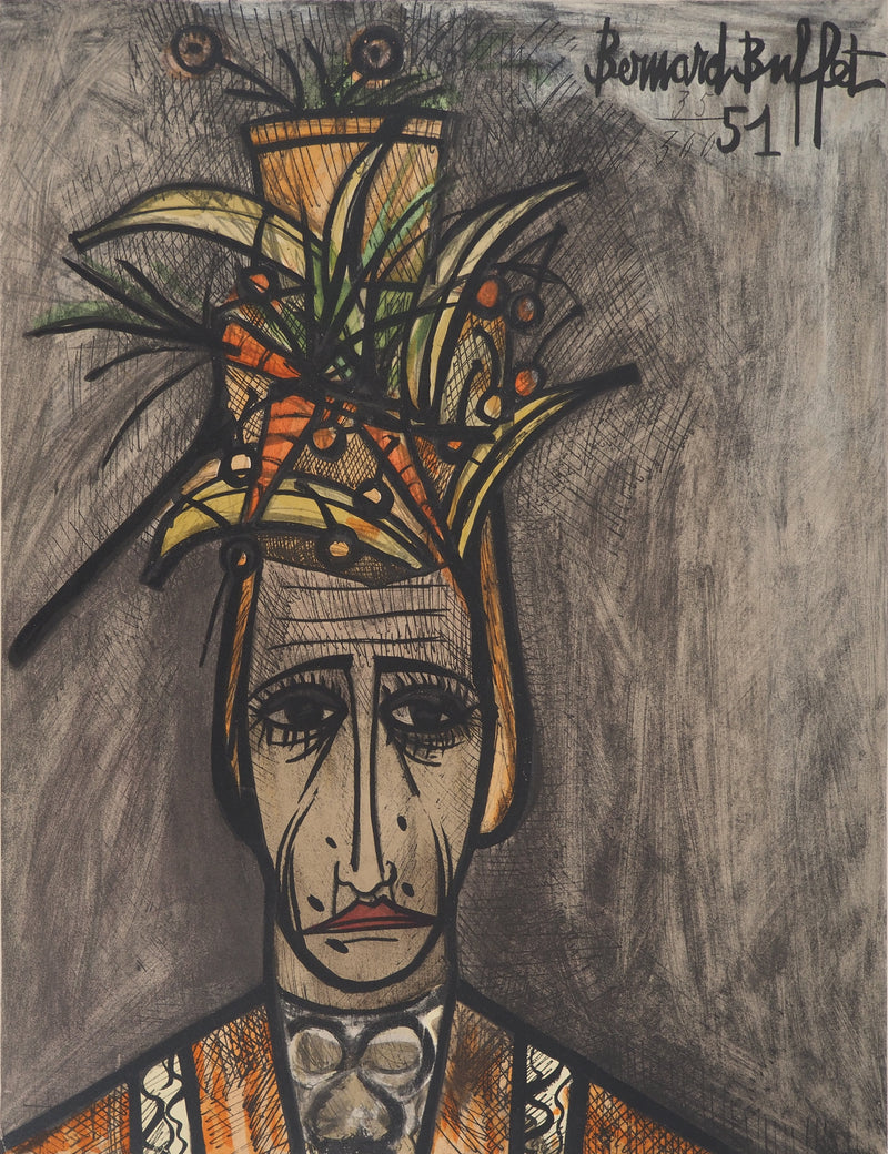 Bernard BUFFET : Clown trist, Lithographie originale (photo de détail 3) - Crédit photo : Galerie Art.Paris