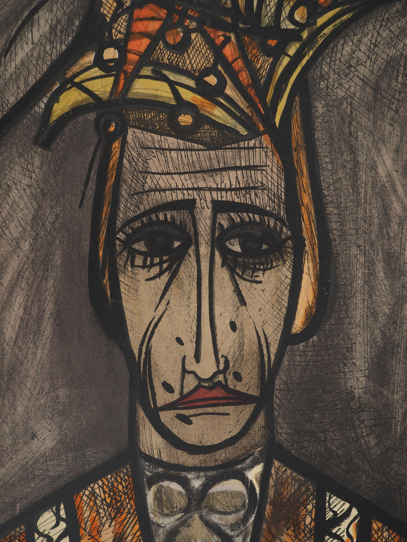 Bernard BUFFET : Clown trist, Lithographie originale (photo de détail 5) - Crédit photo : Galerie Art.Paris