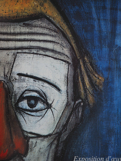 Bernard BUFFET : Portrait de clown, Affiche originale (photo de détail 6) - Crédit photo : Galerie Art.Paris
