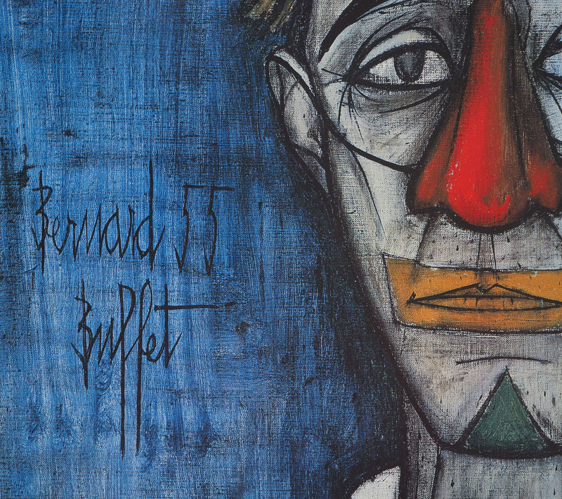Bernard BUFFET : Portrait de clown, Affiche originale (photo de détail 3) - Crédit photo : Galerie Art.Paris