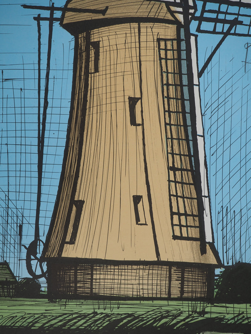 Bernard BUFFET : Pays-Bas : Le Moulin, Affiche originale (photo de détail 5) - Crédit photo : Galerie Art.Paris