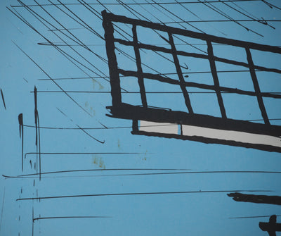 Bernard BUFFET : Pays-Bas : Le Moulin, Affiche originale (photo de détail 6) - Crédit photo : Galerie Art.Paris
