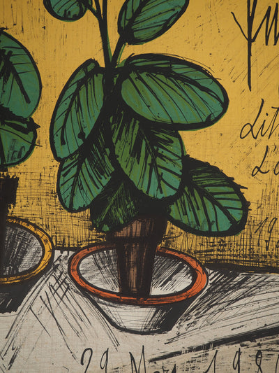 Bernard BUFFET : Primevères bleues, Affiche originale (photo de détail 5) - Crédit photo : Galerie Art.Paris