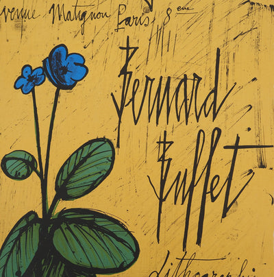 Bernard BUFFET : Primevères bleues, Affiche originale (photo de détail 3) - Crédit photo : Galerie Art.Paris