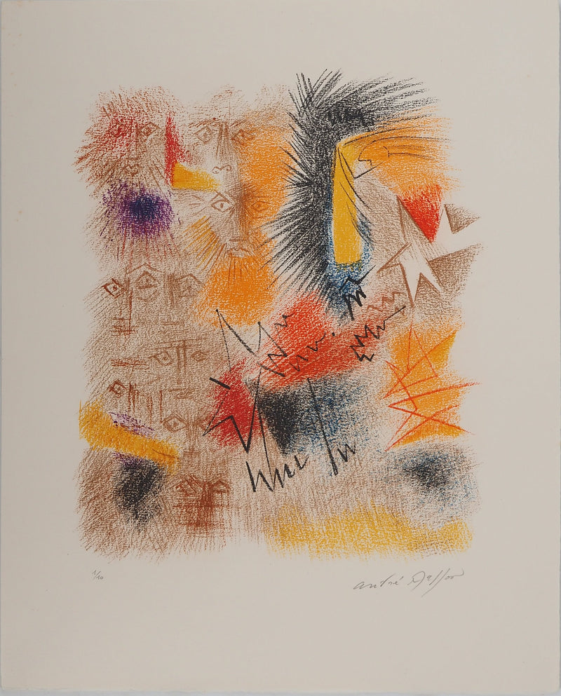 André MASSON : Astres et visages, Lithographie originale (vue générale) - Crédit photo : Galerie Art.Paris