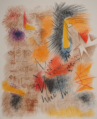 André MASSON : Astres et visages, Lithographie originale (photo de détail 3) - Crédit photo : Galerie Art.Paris