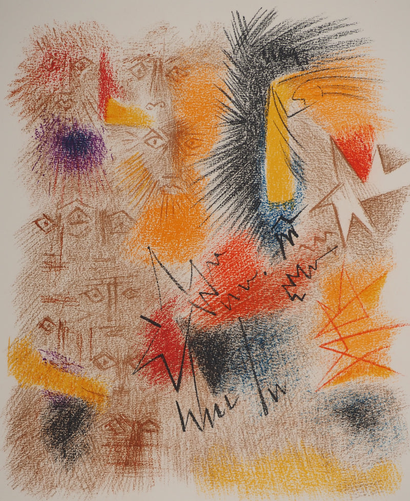 André MASSON : Astres et visages, Lithographie originale (photo de détail 3) - Crédit photo : Galerie Art.Paris