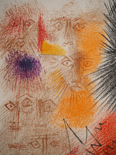 André MASSON : Astres et visages, Lithographie originale (photo de détail 4) - Crédit photo : Galerie Art.Paris
