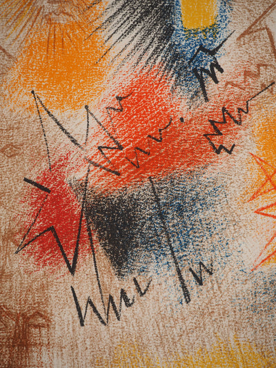 André MASSON : Astres et visages, Lithographie originale (photo de détail 5) - Crédit photo : Galerie Art.Paris