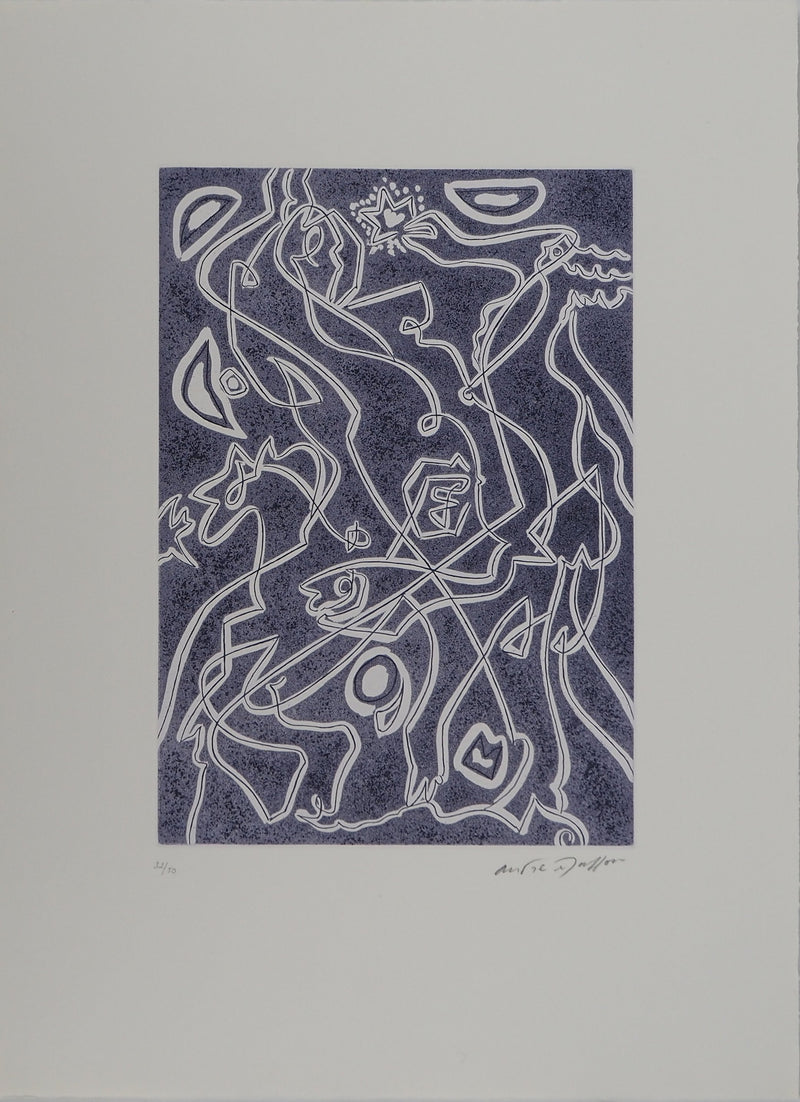 André MASSON : Entrelac de figures, Gravure originale (vue générale) - Crédit photo : Galerie Art.Paris