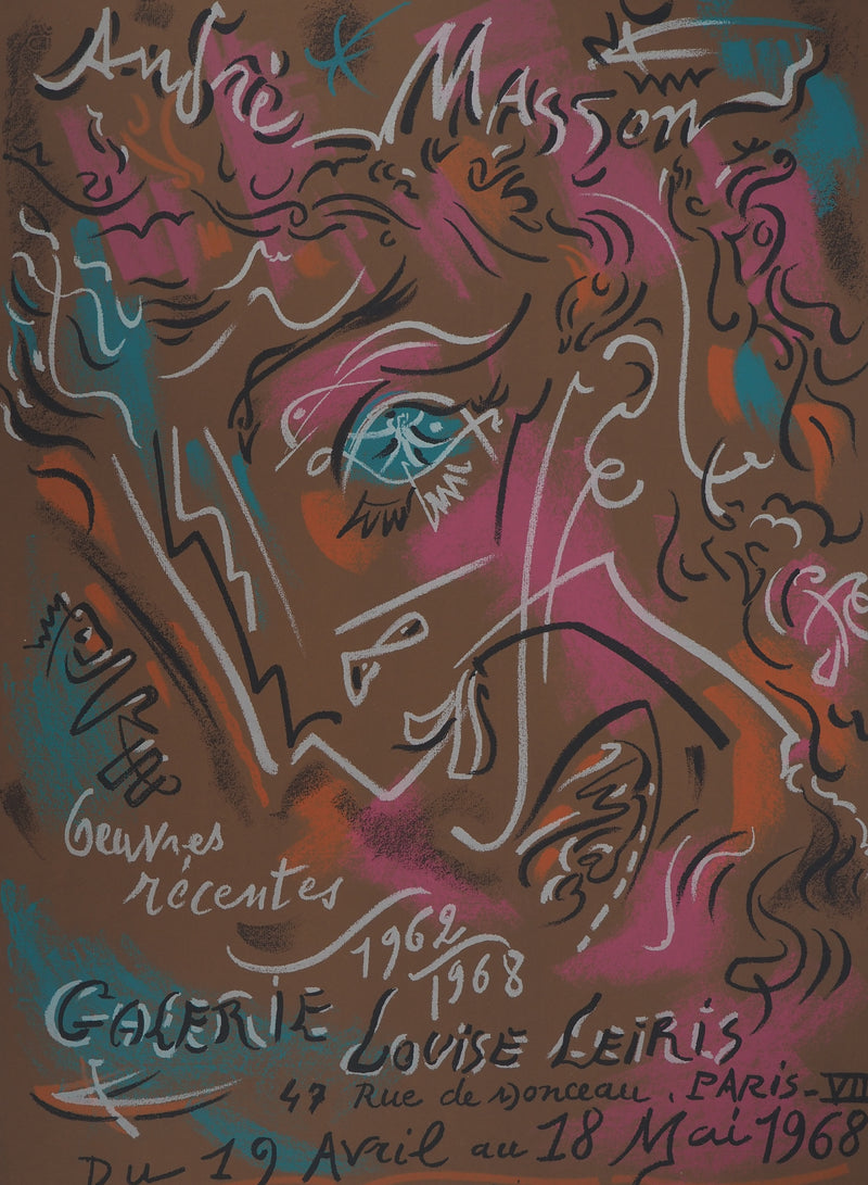 André MASSON : Profil surréaliste, Affiche originale (photo de détail 3) - Crédit photo : Galerie Art.Paris