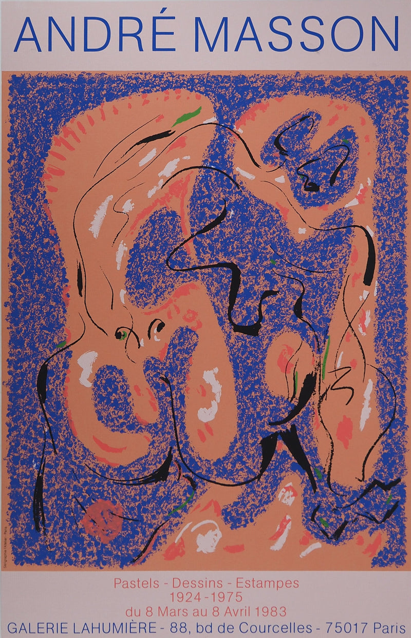 André MASSON : Personnages surréalistes, Affiche originale (vue générale) - Crédit photo : Galerie Art.Paris