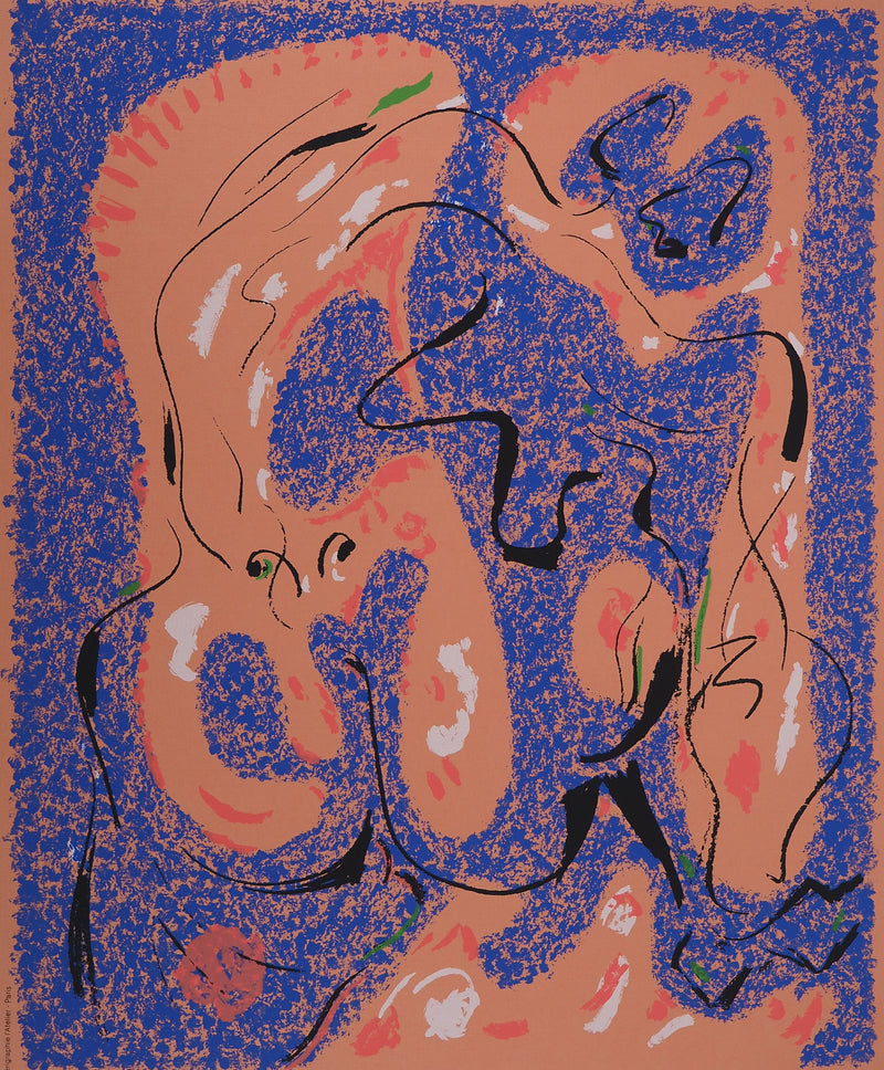 André MASSON : Personnages surréalistes, Affiche originale (photo de détail 2) - Crédit photo : Galerie Art.Paris