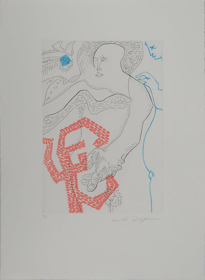 André MASSON : Deux hommes, Gravure originale (vue générale) - Crédit photo : Galerie Art.Paris