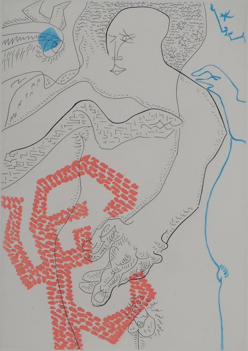 André MASSON : Deux hommes, Gravure originale (photo de détail 3) - Crédit photo : Galerie Art.Paris