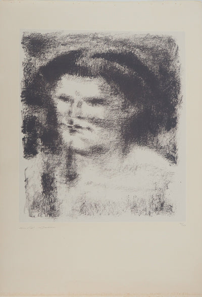 André MASSON : Portrait de femme, Lithographie originale (vue générale) - Crédit photo : Galerie Art.Paris
