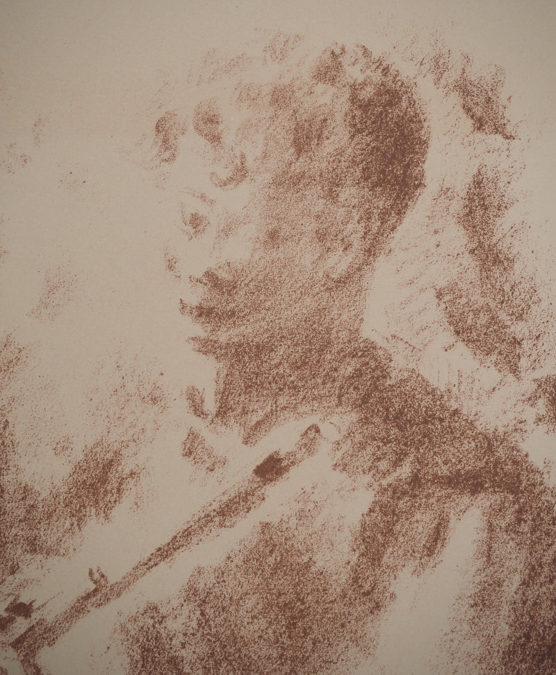 André MASSON : Portrait à la flûte, Lithographie originale (photo de détail 4) - Crédit photo : Galerie Art.Paris