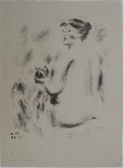 André MASSON : Femme nue de dos, Lithographie originale (vue générale) - Crédit photo : Galerie Art.Paris