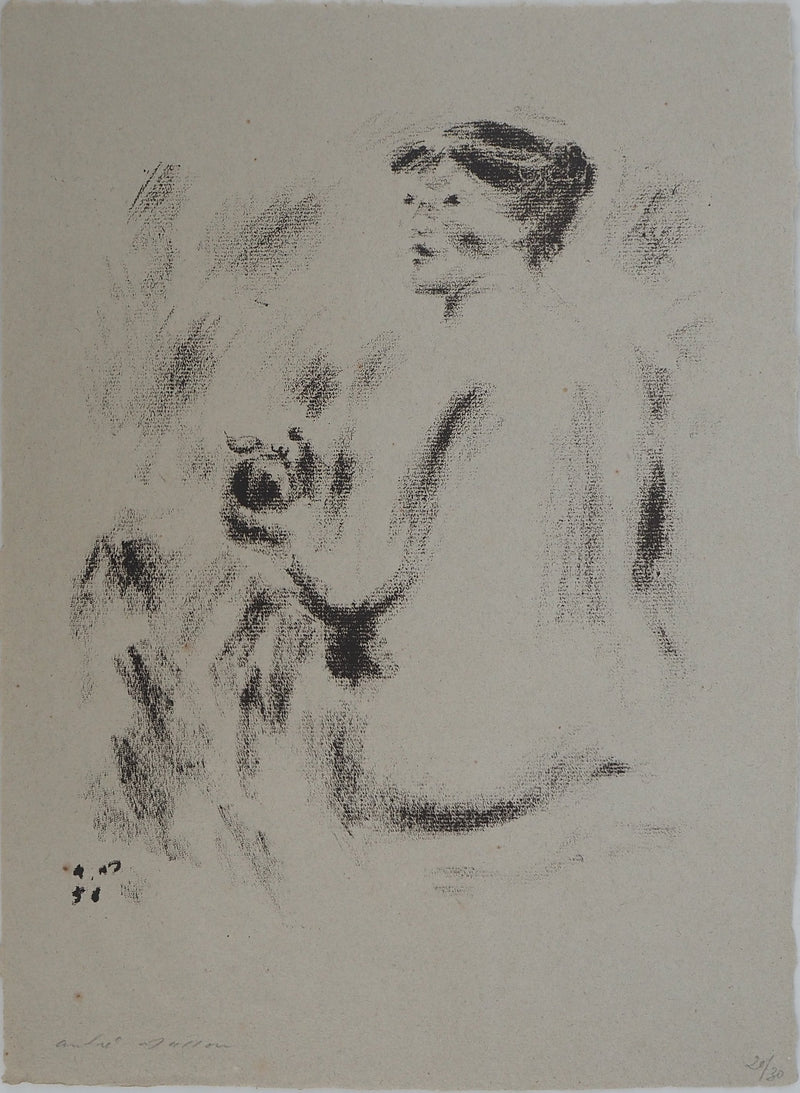 André MASSON : Femme nue de dos, Lithographie originale (vue générale) - Crédit photo : Galerie Art.Paris