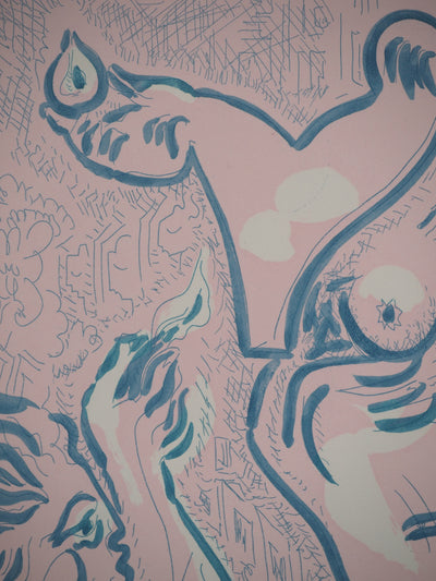 André MASSON : Nu sur fond rose, Gravure originale (photo de détail 4) - Crédit photo : Galerie Art.Paris