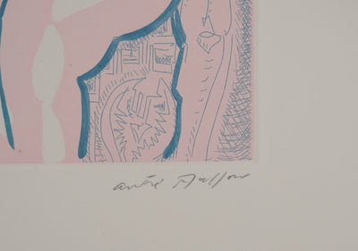 André MASSON : Nu sur fond rose, Gravure originale (photo de détail 2) - Crédit photo : Galerie Art.Paris