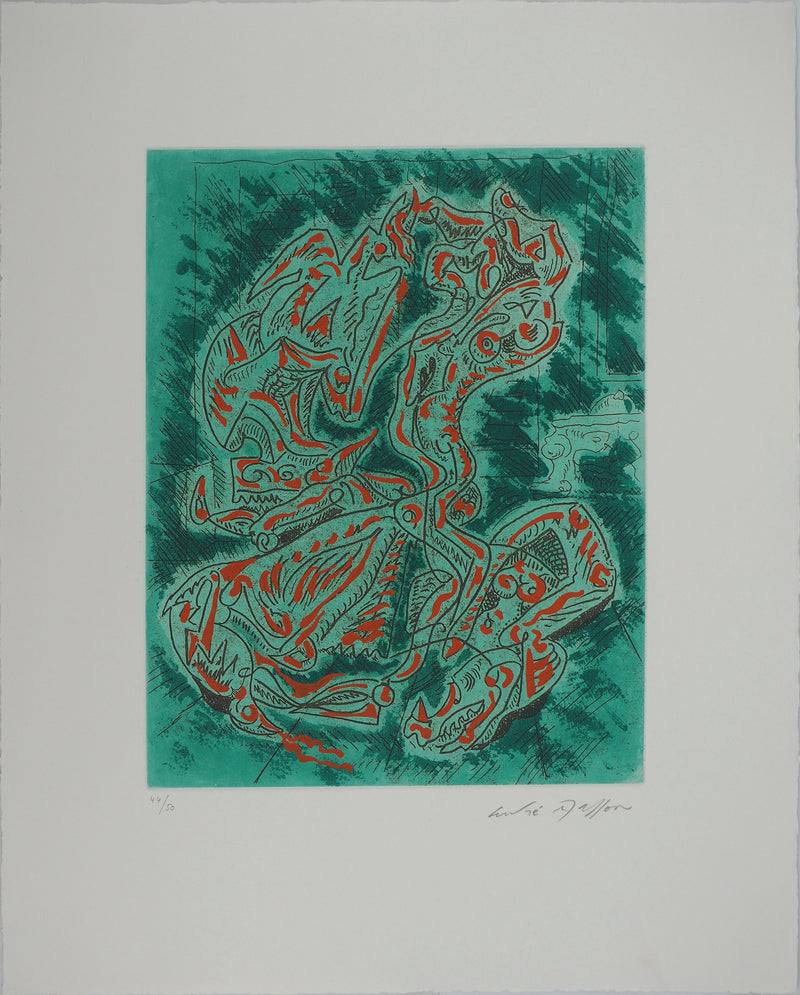 André MASSON : Dragon surréaliste, Gravure originale (vue générale) - Crédit photo : Galerie Art.Paris