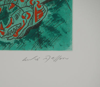André MASSON : Dragon surréaliste, Gravure originale (photo de détail 2) - Crédit photo : Galerie Art.Paris