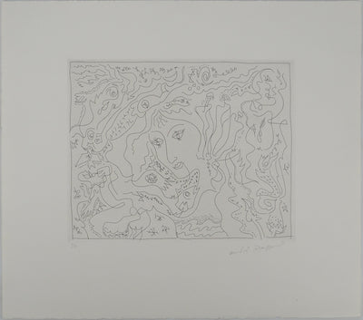 André MASSON : Visage féminin, Gravure originale (vue générale) - Crédit photo : Galerie Art.Paris
