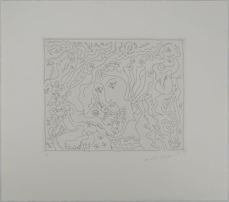 André MASSON : Visage féminin, Gravure originale (vue générale) - Crédit photo : Galerie Art.Paris