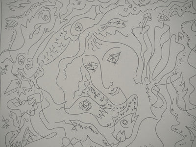 André MASSON : Visage féminin, Gravure originale (photo de détail 4) - Crédit photo : Galerie Art.Paris
