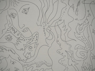 André MASSON : Visage féminin, Gravure originale (photo de détail 5) - Crédit photo : Galerie Art.Paris