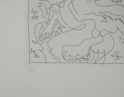 André MASSON : Visage féminin, Gravure originale (photo de détail 6) - Crédit photo : Galerie Art.Paris