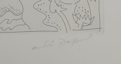 André MASSON : Visage féminin, Gravure originale (photo de détail 2) - Crédit photo : Galerie Art.Paris