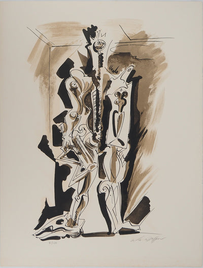André MASSON : Chevalier surréaliste, Lithographie originale (vue générale) - Crédit photo : Galerie Art.Paris