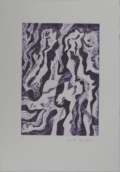 André MASSON : Composition violette, Gravure originale (vue générale) - Crédit photo : Galerie Art.Paris