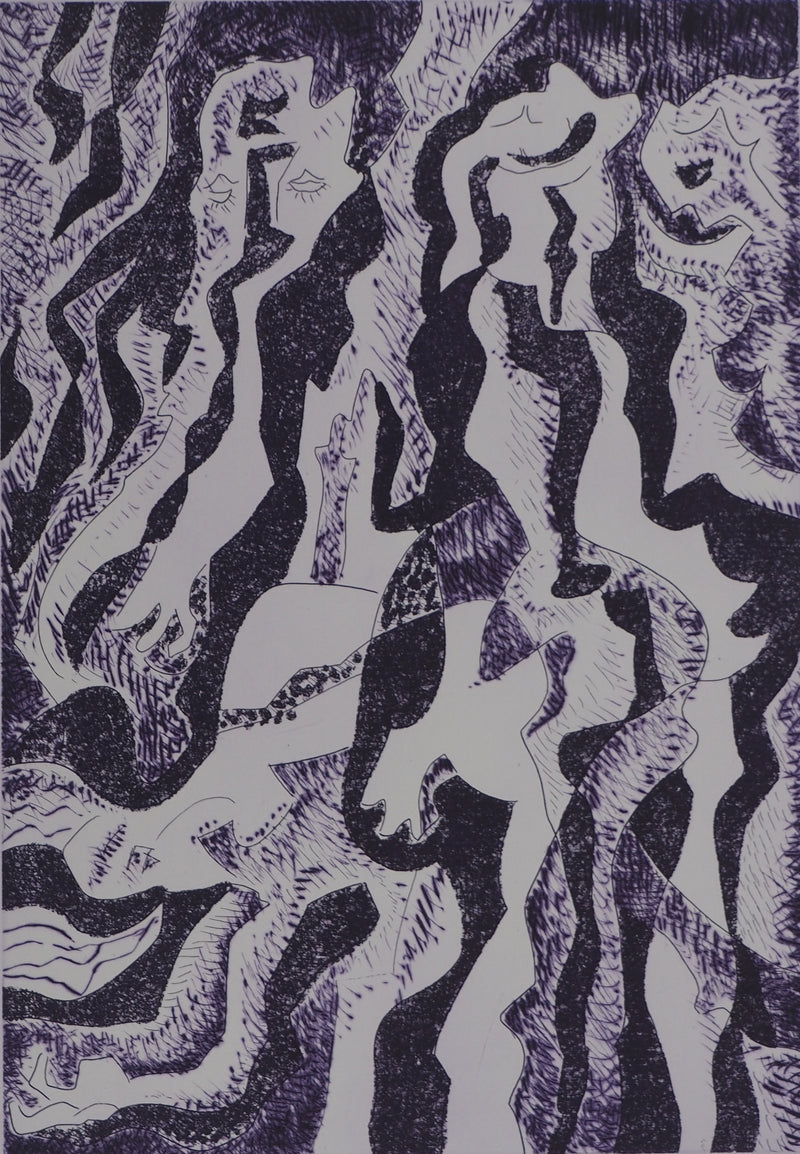 André MASSON : Composition violette, Gravure originale (photo de détail 3) - Crédit photo : Galerie Art.Paris